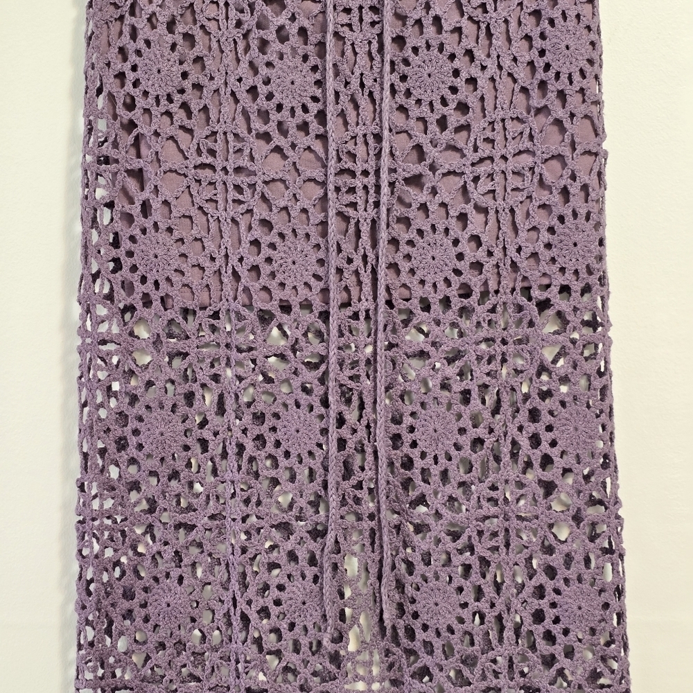 Pull &Bear Elegant Purple Crochet Skirt - Picture 4 of 10